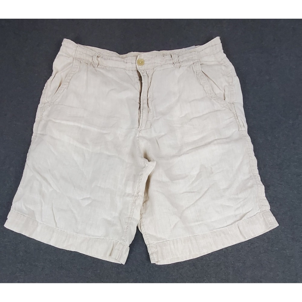 Banana Republic Mens Beige 100% Linen Beach Shorts 33 (34)